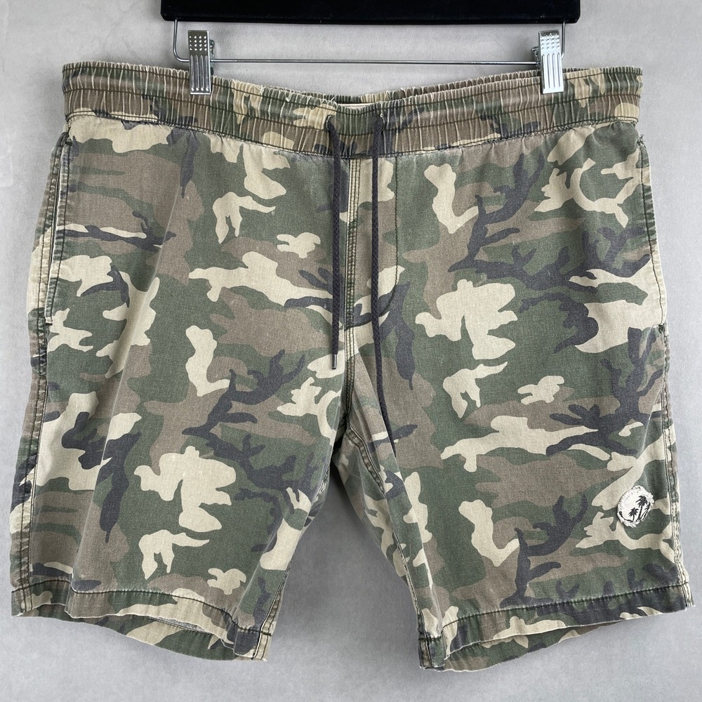 Tropicalia Mens Camouflage Hybrid Shorts Green Camo Drawstring Beach Surf Hip 34